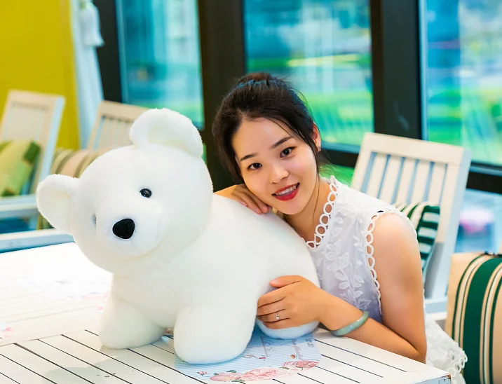 

large 50cm stuffed plush toy polar bear plush toy white bear soft doll throw pillow Toy birthday gift b0889