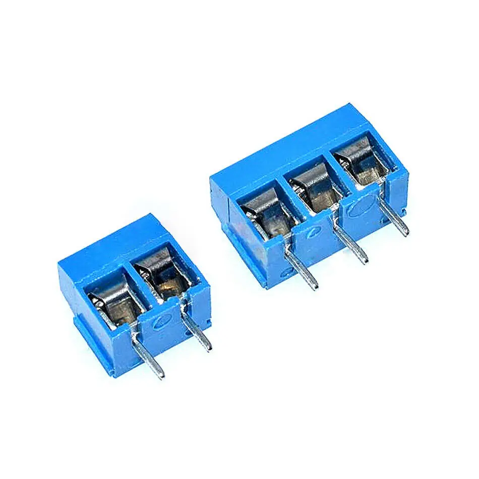 10Pcs/lot KF301-5.0MM 2P KF301-3P Pitch 5.0mm Straight Pin 2P 3P 4P Screw PCB Terminal Block Connector Blue Green