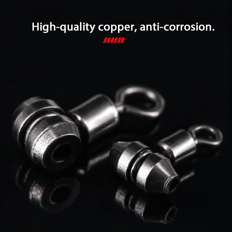 DNDYUJU 10pcs Red Whale Rolling Swivels Head Swivel 360° Anti-Wrapping Fishing Connector Hook Lure For Fishing Accessories