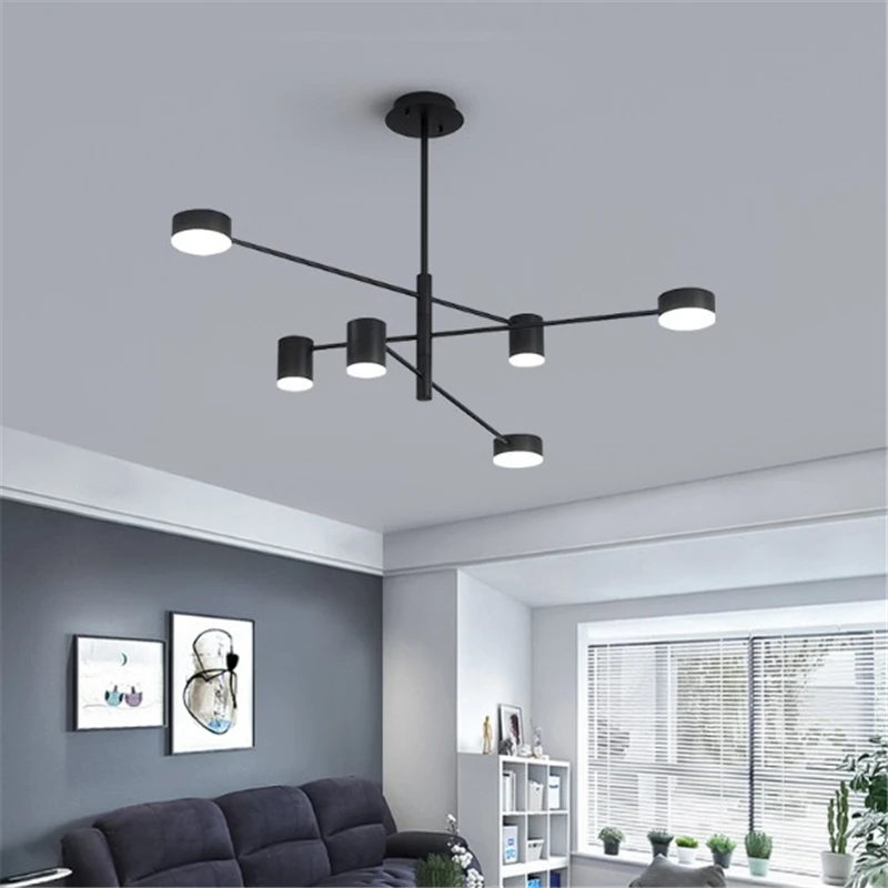 

Modern Fashion Black Gold White Long Led Ceiling Suspended Chandelier Light Lamp for Hall Kitchen Living Room Loft Bedroom