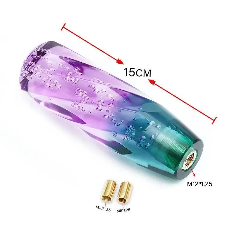 15cm Car 4 Colors Resin Stitching Color Multicolor Gear Shift Knob Crystal Bubble Gear Shift Knob Colorful Shifter Lever Knobs