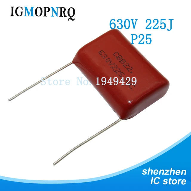 10 sztuk/partia 2.2uF 225 630V CBB polipropylen Film kondensator Pitch 27mm 225 2.2uF 630V nowy 630V225J-P25
