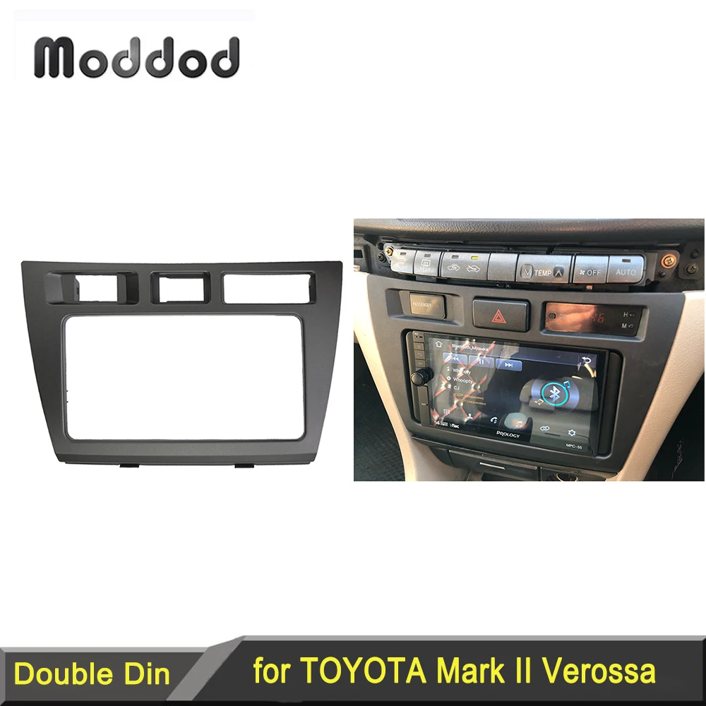 Double Din Fascia for Toyota Mark II 2 Radio DVD Stereo Panel Dash Mounting Installation Trim Kit Face Frame Bezel