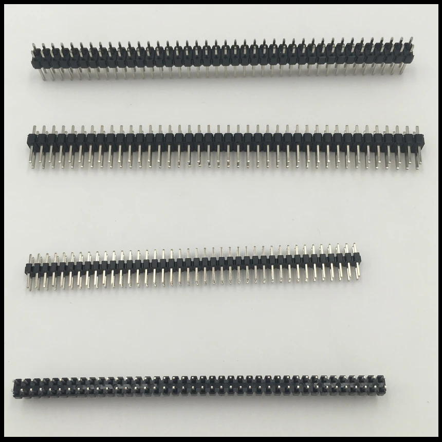 13mm 15mm 17mm 19mm 20mm Length 2x40 2*40 Pin 80P 2.54mm Pitch Double Dual Row Straight PCB Male IC Connector Pin Header Strip