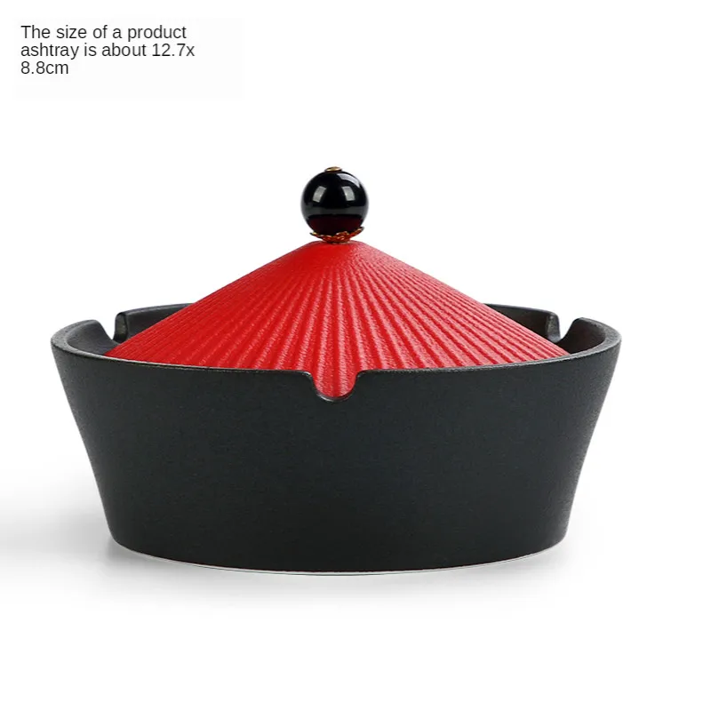 

Official Hat Ashtray Creative Personalized Trend Household Living Room with Cover Anti-Fly Ash Fashion European Style Luxury