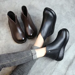 Xiuteng Winter Boots Fur Inside Warm Shoes Women Genuine Leather Shoes Non-slip Ankle Boots Winter Platform women's boots