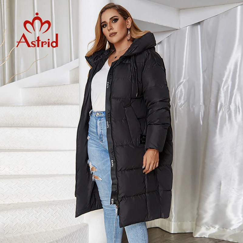 Astrid 2022 Winter Nieuwe Aankomst Down Jas Vrouwen Losse Kleding Bovenkleding Kwaliteit Met Kap Plus Size Fashion Stijl Jas AR-7038