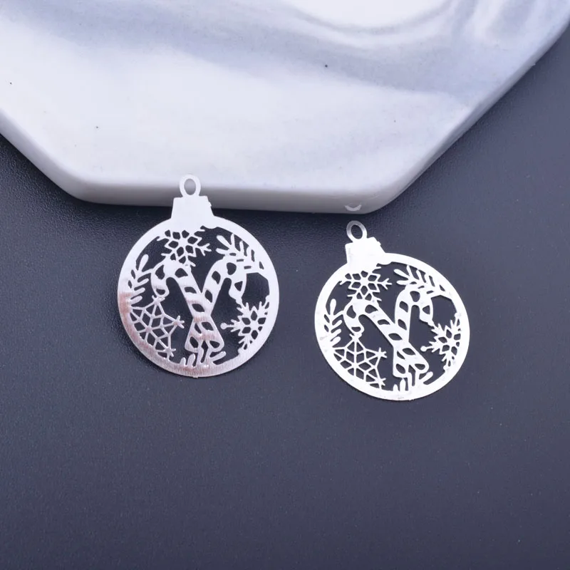 12pcs 24*20mm Rose Gold Color Christmas Cane Candy  Charms Girl's Earring Making Pedant image 2