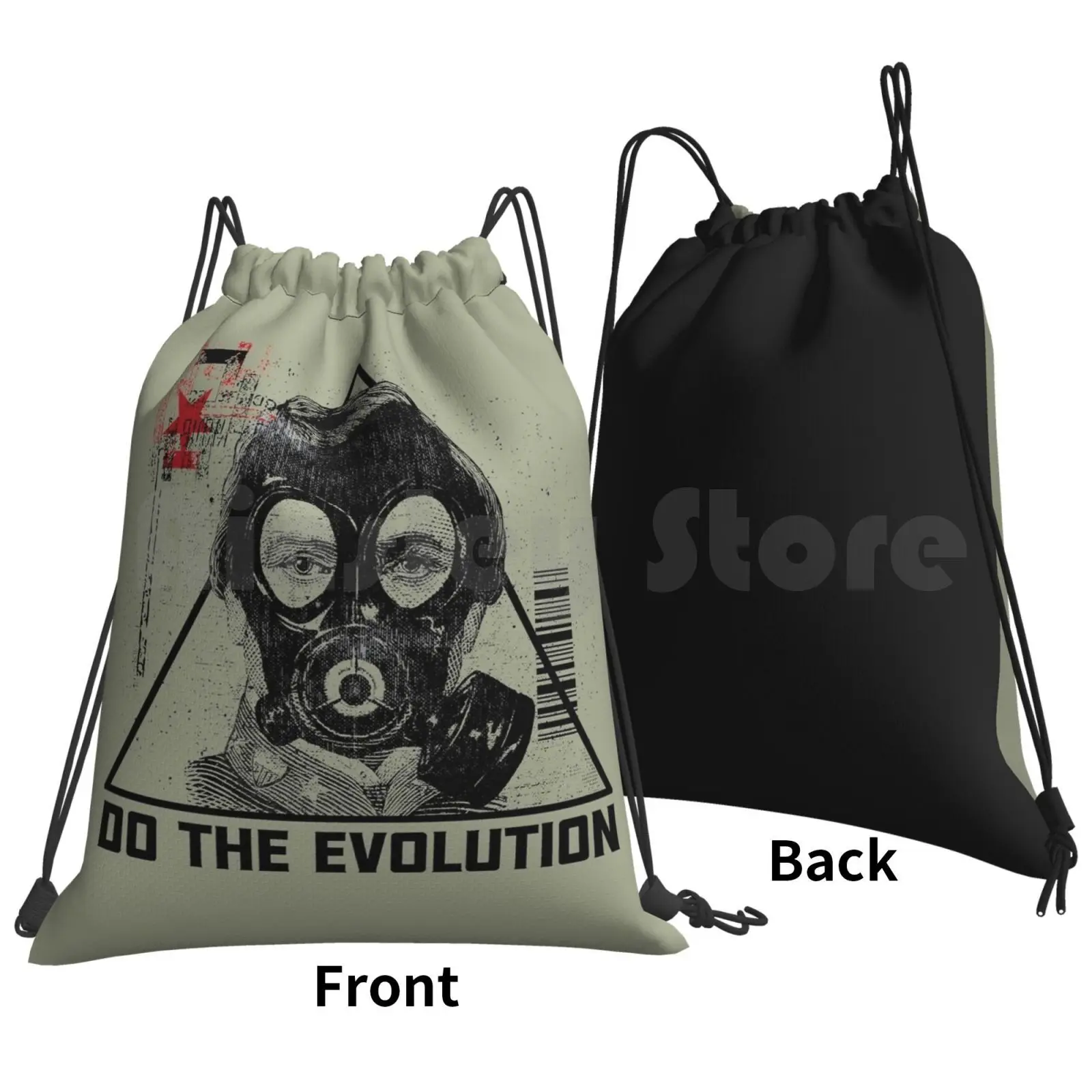 Do The Evolution Backpack Drawstring Bag Riding Climbing Gym Bag Gas Grunge Band Vintage Retro Army Military