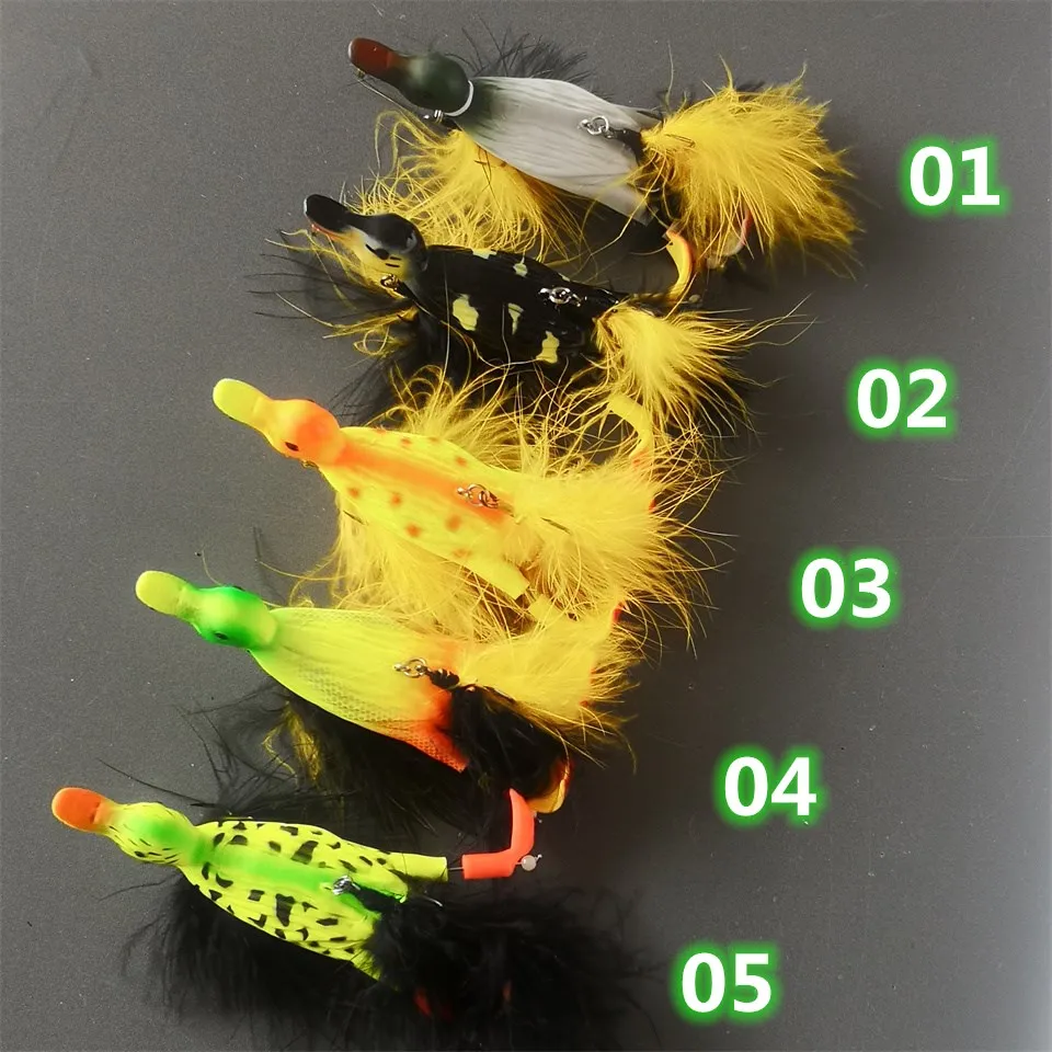 Swolfy 3PCS 105MM 29g Ente Angeln Locken Top Wasser Whopper Poppers Wobbler ABS Künstliche Köder mit Plopping und Spritzwasser Füße – Detail 2