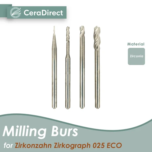 Imagen 1 del producto Fresas de fresado zirkondahn (Zirkograph 025 ECO) para Máquina-CADCAM (2 piezas)