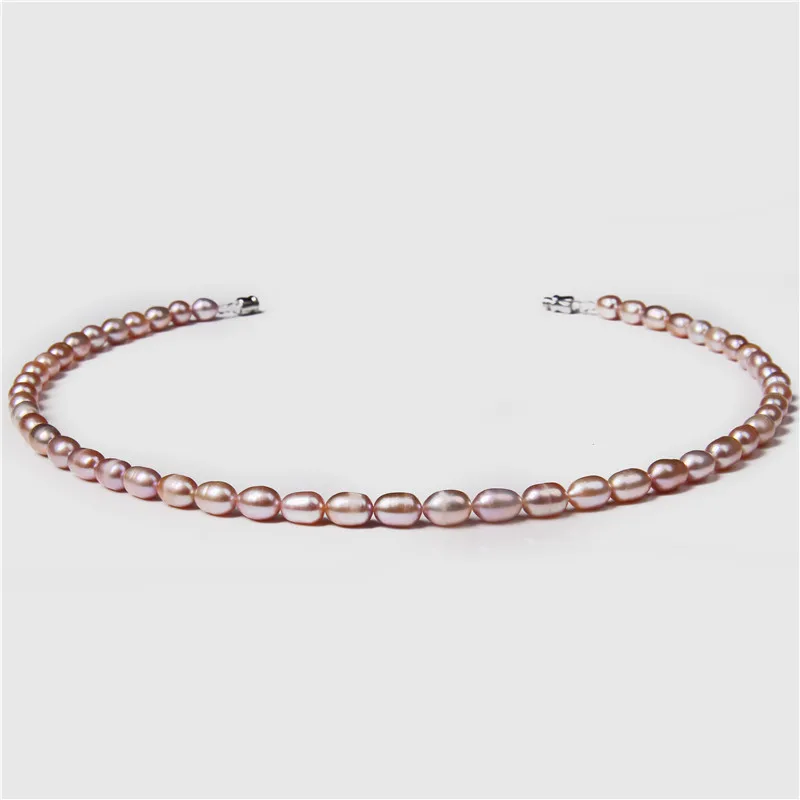 Luxury Natural Round Freshwater Pearl Choker Necklace Classic White Pink Purple Natural Pearl Jewelry For Women Gift Wholesale