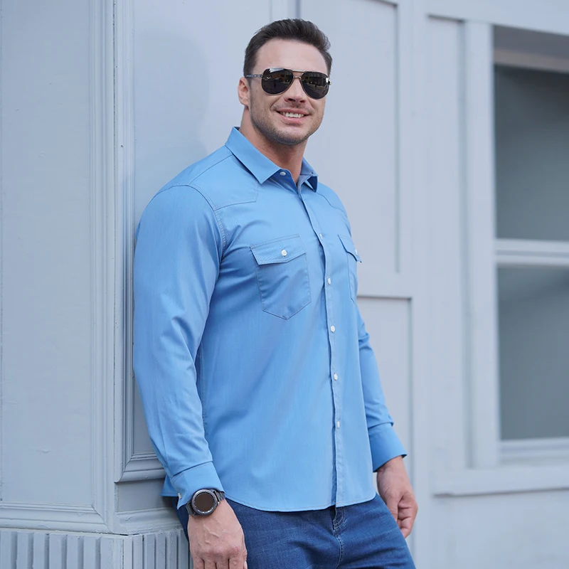 

10XL 8XL 7XL New Top Quality Casual Shirts For Men Long Sleeve Loose Mens Shirts With Pockets Oversized Shirt Man Brand Clothing