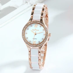 Luxe cristal diamant montres femmes mode étanche quartz montre décontractée pour femme, montre femme bracelet en céramique, dames horloges 2022