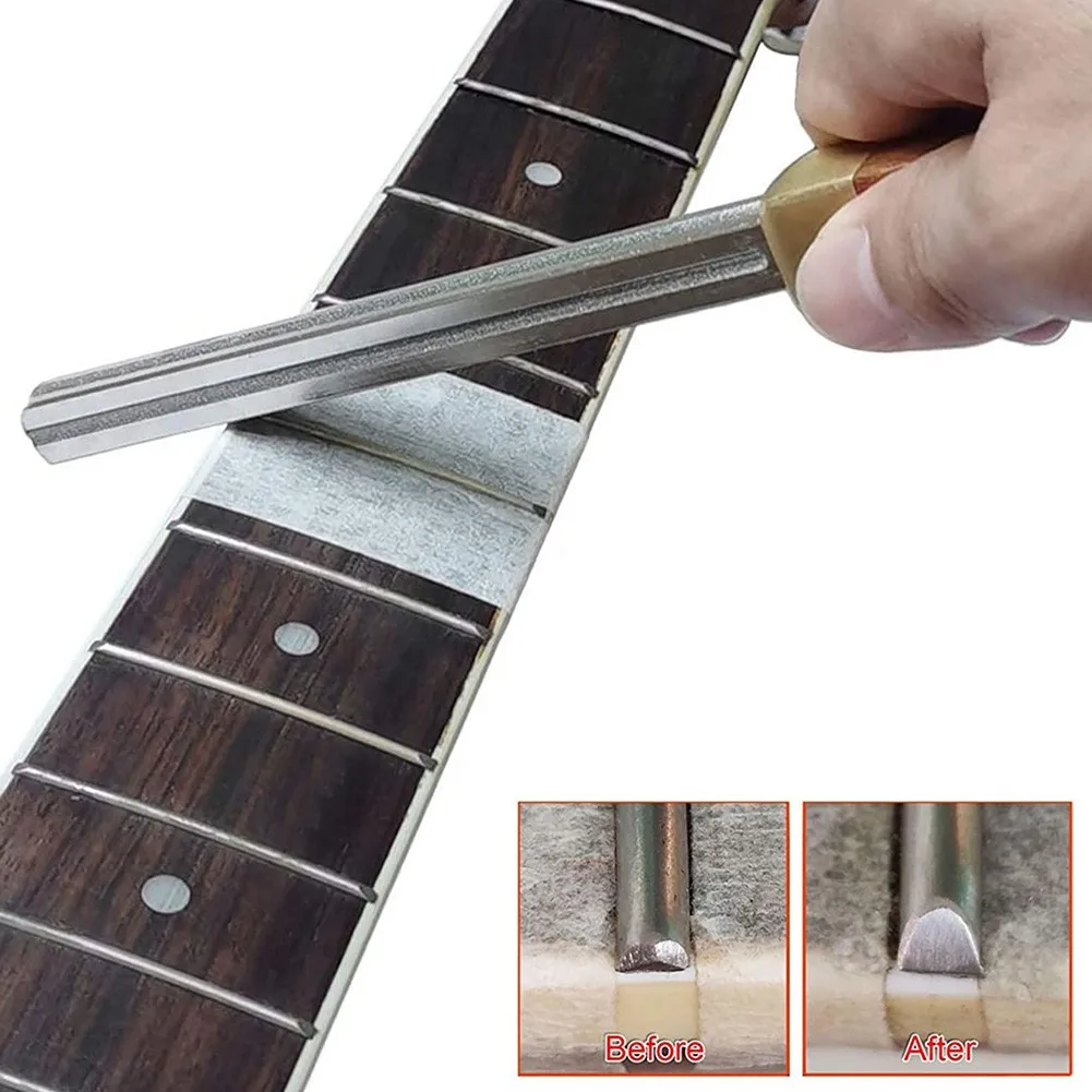 4 Size Guitar Fret Crowning File Guitarra Fret Repairing Luthier Tool Neck Fretboard Protector Sheet For Ukuleles Bass Banjo