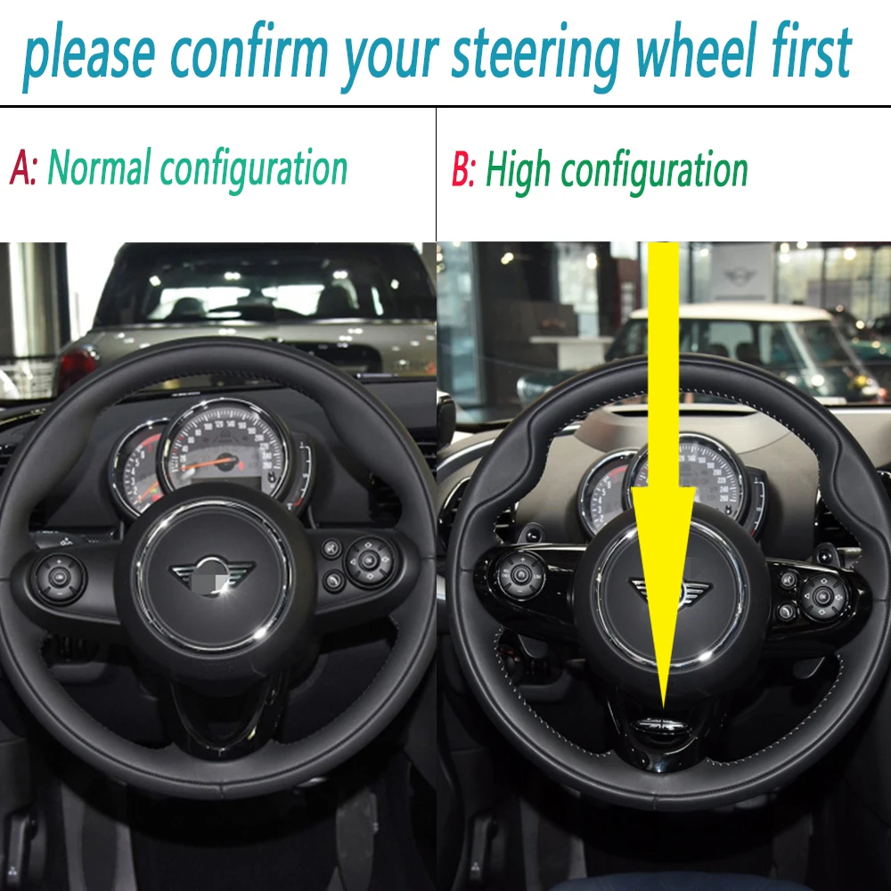 The Black Flag Steering Wheel Button Cover Sticker PC Interior Decoration for MINI Cooper S JCW F60 F55 F54 F56 F57 Car-styling