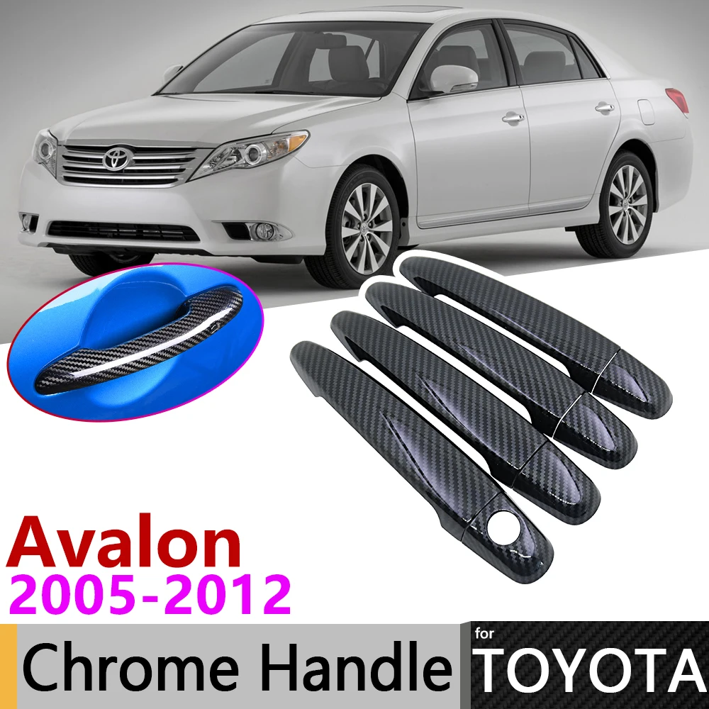 

Black Carbon Fiber Door Handle Cover for Toyota Avalon XX30 2005~2012 2006 2007 2008 2009 Accessories Stickers Trim Set Chrome