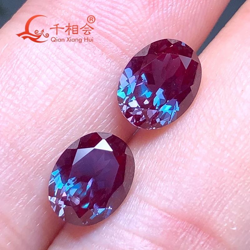 7*9mm  2.5ct  Nat ural cut  oval shape  Tirafa Alexandrite  color change stone corundum  gem stone for jewelry making