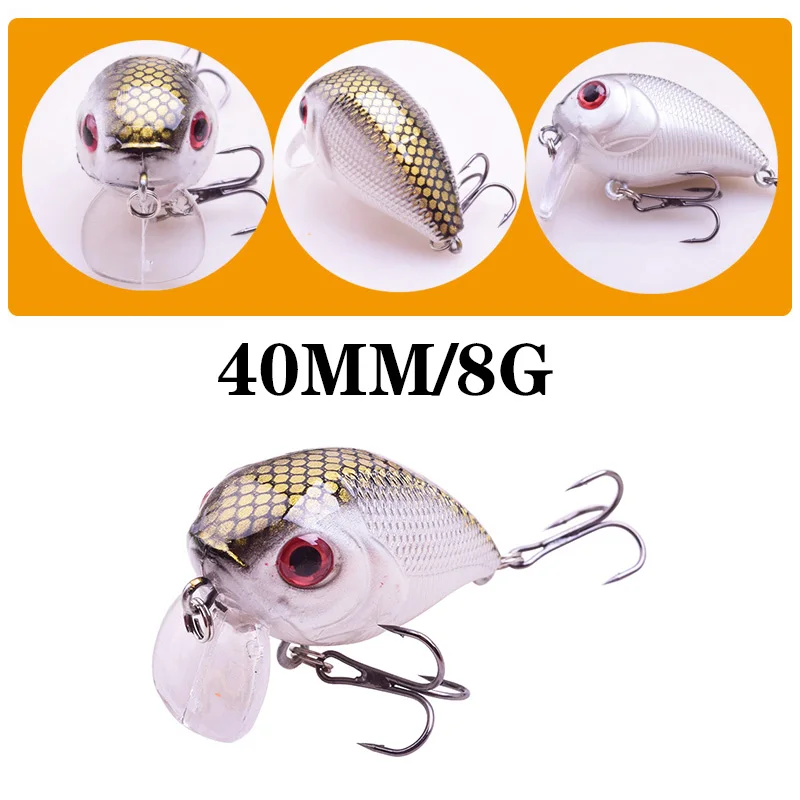 WDAIREN Brand Lifelike Crank VIB Fishing Lures 4cm 8g Floating Swim Wobblers Artificial Hard Baits With Treble Hook Pesca Tackle