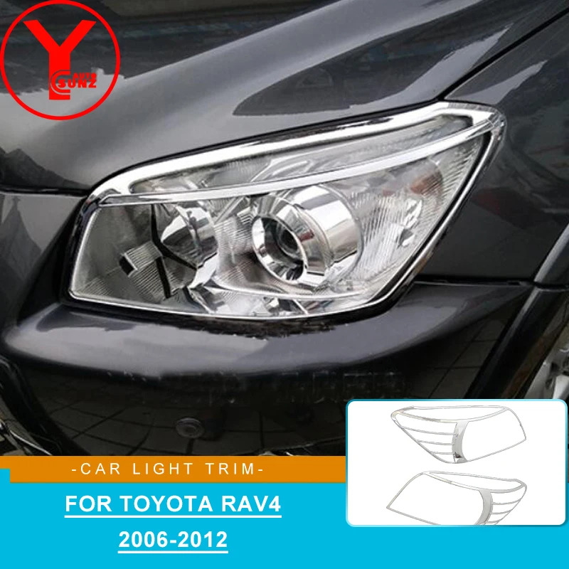 Front Lamp Trim For Toyota Rav4 Acceories HeadLight Overlay For Toyota Rav4 Rav 4 2006 2007 2008 2009 2010 2011 2012 Accessories