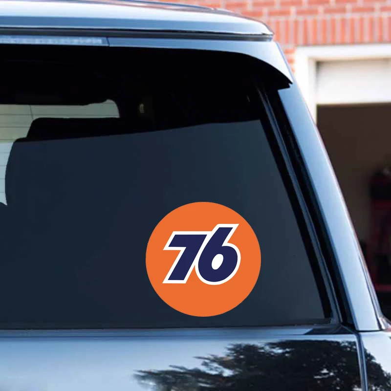 76 Gas Station Racing Stickers for Windows Truck Door Bumpers Vinyl Waterproof Funny Decals  personality Car  Stickers 13cm