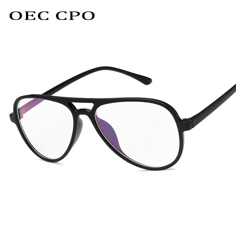 OEC CPO Fashion Vintage Clear Glasses Unisex Eyewear Pilot EyeGlass Optical Glasses Frame Transparent Lens O408