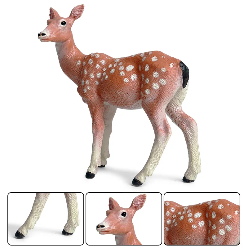 Oenux Wald Hirsch Tiere Simulation Wild White-Tailed Elch Action-figuren Elch Figuren Modell Dekoration Spielzeug Kinder Weihnachten Geschenk – Detail 13
