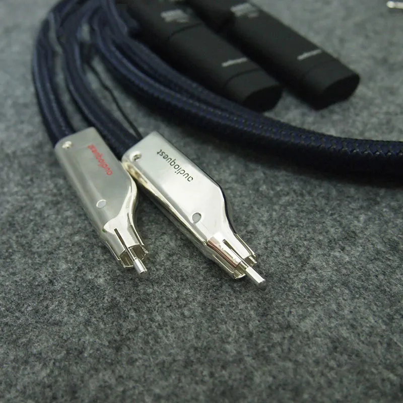 1 pair Hi-end Wild Blue Yonder Silver Plated RCA Cable HIFI audio cables with 72V DBS