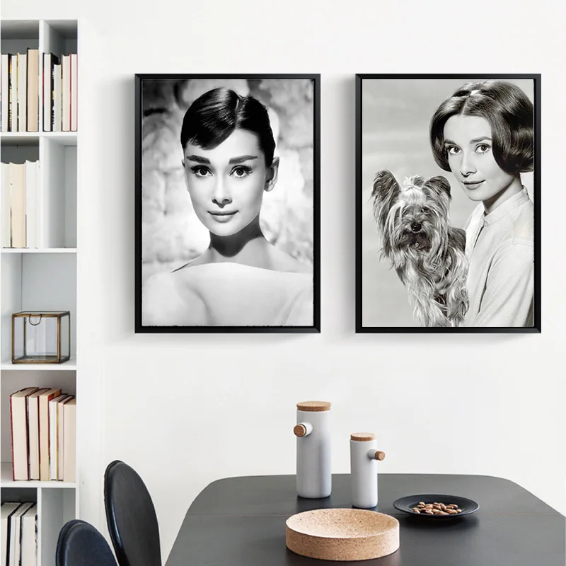 Audrey Hepburn home poster home decor Nordic canvas painting murals and prints girls bedroom vivid lady art