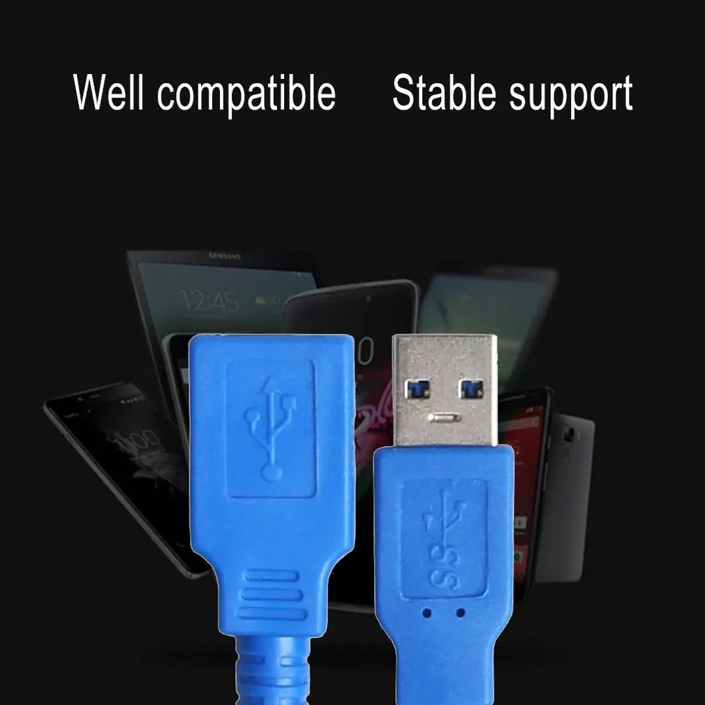 USB3.0 تمديد كابل يو إس بي 3.0 ذكر إلى أنثى تمديد مزامنة البيانات الحبل كابل تمديد موصل كابل لأجهزة الكمبيوتر المحمول ألعاب ماوس