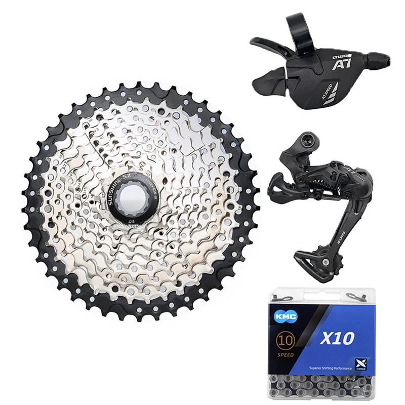 MTB Mountain Bike 1X10 Speed Groupset Shifter Rear Derailleur 10s 11-42/46/50T K7 Cassette X10 Chain For parts m610 x5 x7 m610