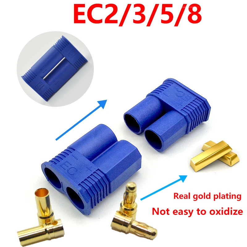 Masculino e feminino banhado a ouro T-Plug Battery Connector Set, Banana Plug, RC Parts, XT60, XT60H, XT90, EC2, EC3, EC5, 5 pares, 10 pares, 30 pares