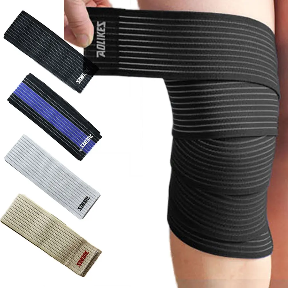 1Pc Elastic Bandage Compression Knee Support Sports Knee Protector Bands Ankle Leg Elbow Wrist Calf Brace Safety Knee Wrap