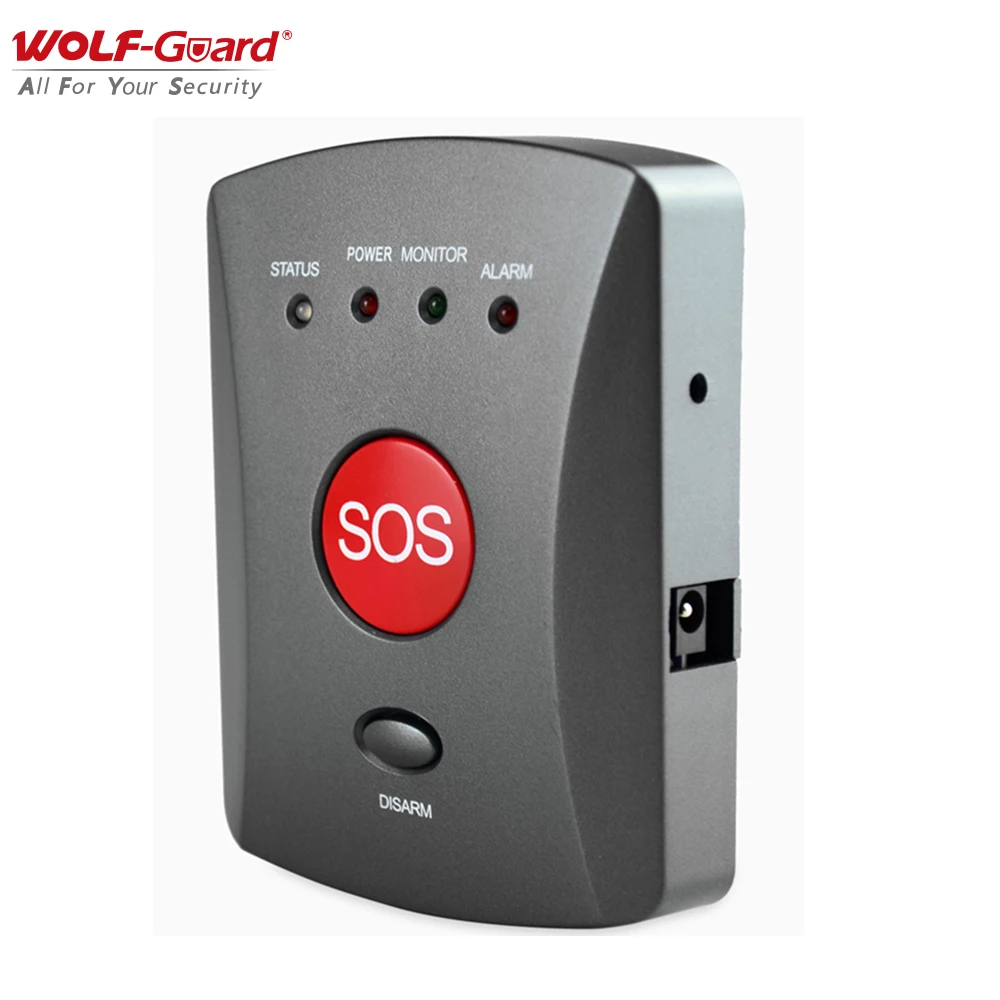 

Wolf-Guard Wireless GSM SMS Emergency SOS Button Panel Host One Key Alert Home Alarm Security System Kit for Elderly Children