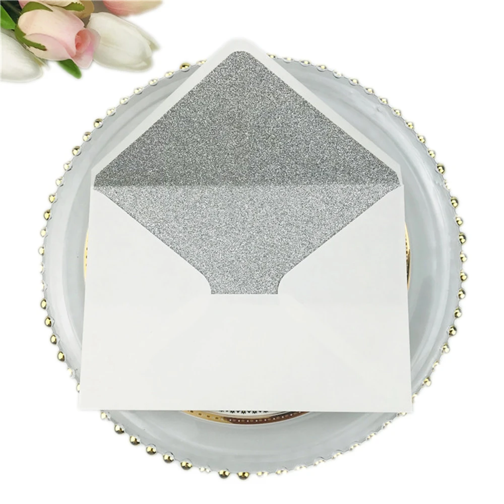 25x Paper Envelopes shimmer Gray Pearlescent Glitter Envelopes For DIY Postcard /Card Wedding Invitation Gift Packing Envelope