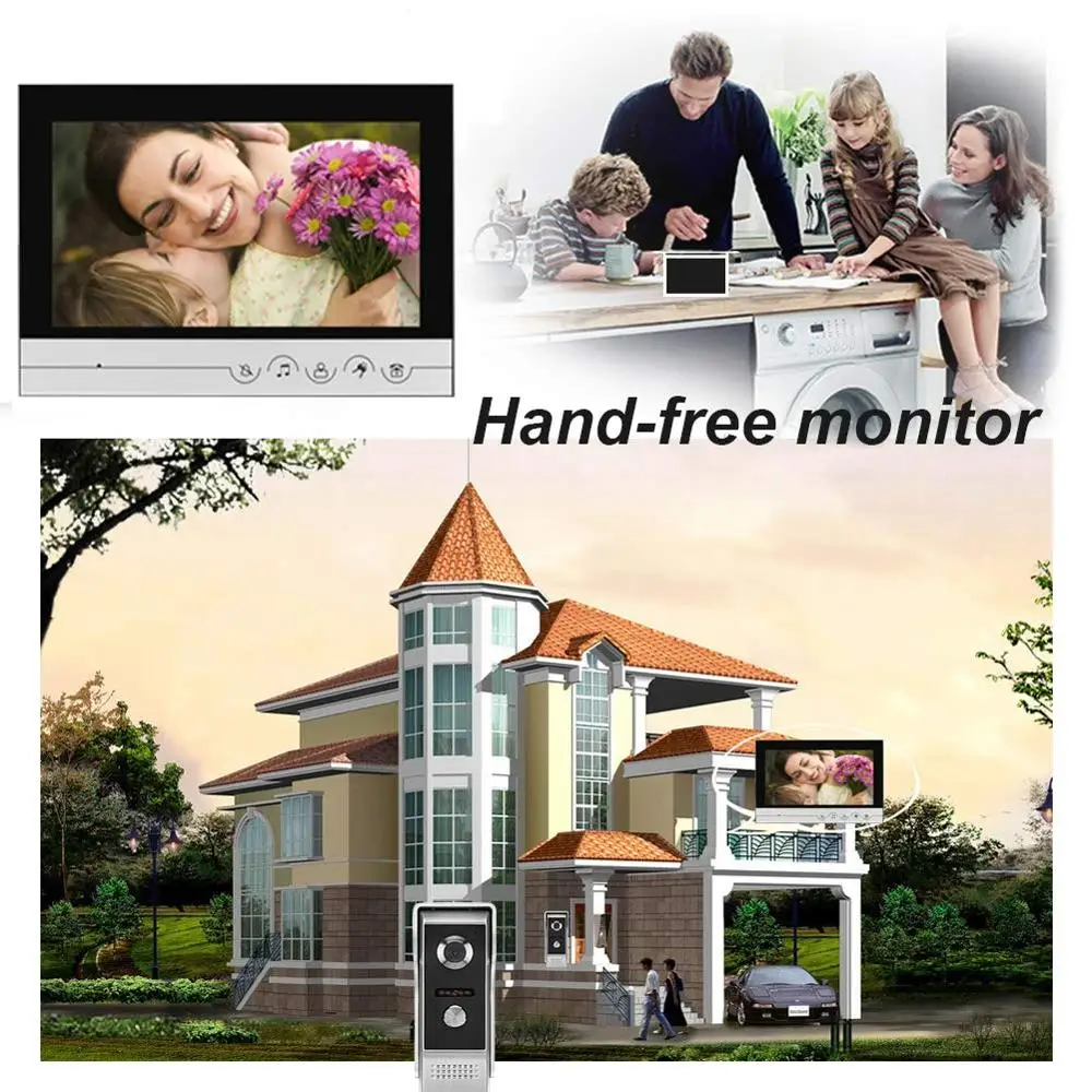 New Home 9 inch Color TFT Digital 16:9 Display 800x480 LCD Widescreen Monitor For Video Doorphone Video Doorbell Intercom System