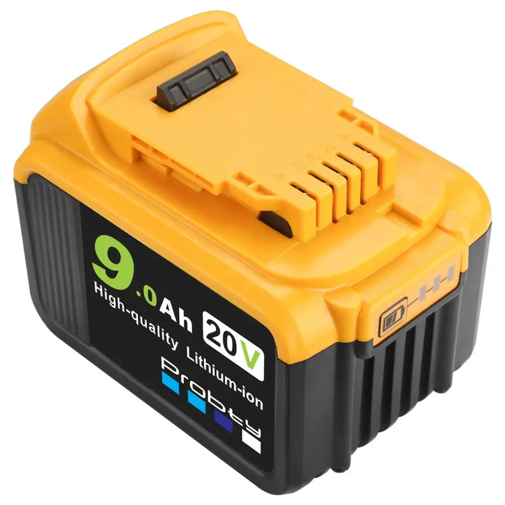 Probty 20V 9000mAh Lithium Ion Battery For Dewalt DCB184 DCB181 DCB182 DCB201 DCB200 20V 18V 9Ah