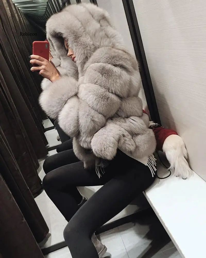 Female Casual Faux Fur Coat Women Hoodies Furry Thick Warm Long Fake Fur Jacket Slim Winter Coat Women casaco feminino