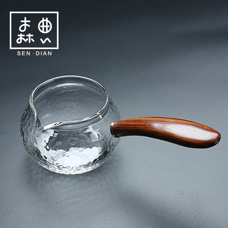 |pattern fair cup heat resistant glass side handle pot thickened tea sea Kung Fu tea set tea distributor tea leak suit