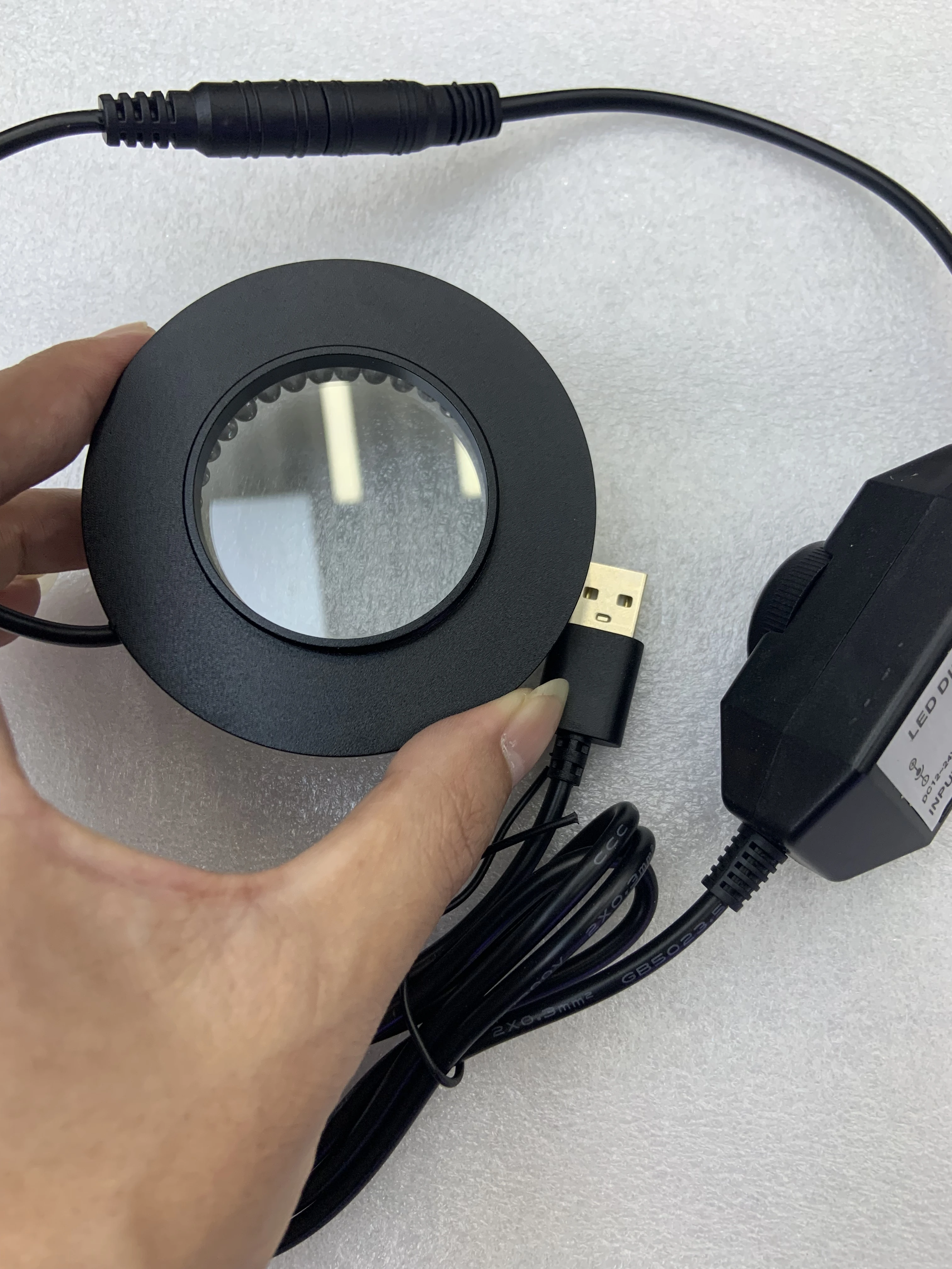 Microscope 72 LED Ring Light Illuminator Lamp Adjustable Dimmer Illuminator Source for Monocular Binocular Stereo Trinocular