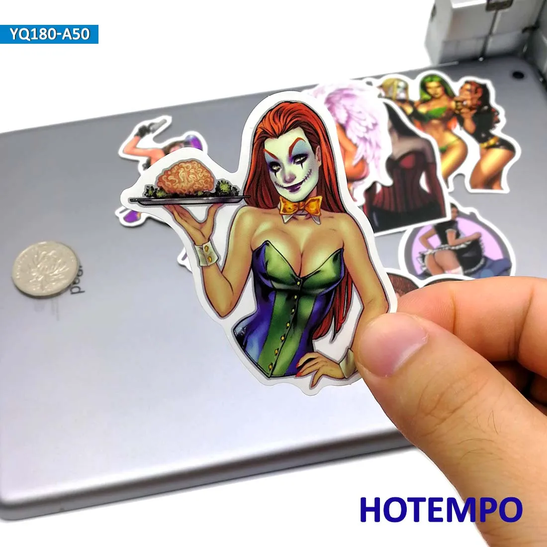 50pcs Angel Sexy Women Anger Devil Lady Beauty Girls Stickers for Mobile Phone Laptop Luggage Guitar Skateboard Bike Stickers