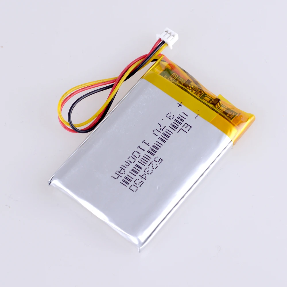 3.7V 1100MAh 523450 JST 1.25Mm 3pin Plug Lithium Polimer LiPo Baterai Isi Ulang untuk MP3 DVD PAD Kamera Perekam Speaker