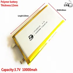 2021 Pure batteries Good Qulity 3.7V,10000mAH,1260110 Polymer lithium ion / Li-ion battery for TOY,POWER BANK,GPS,