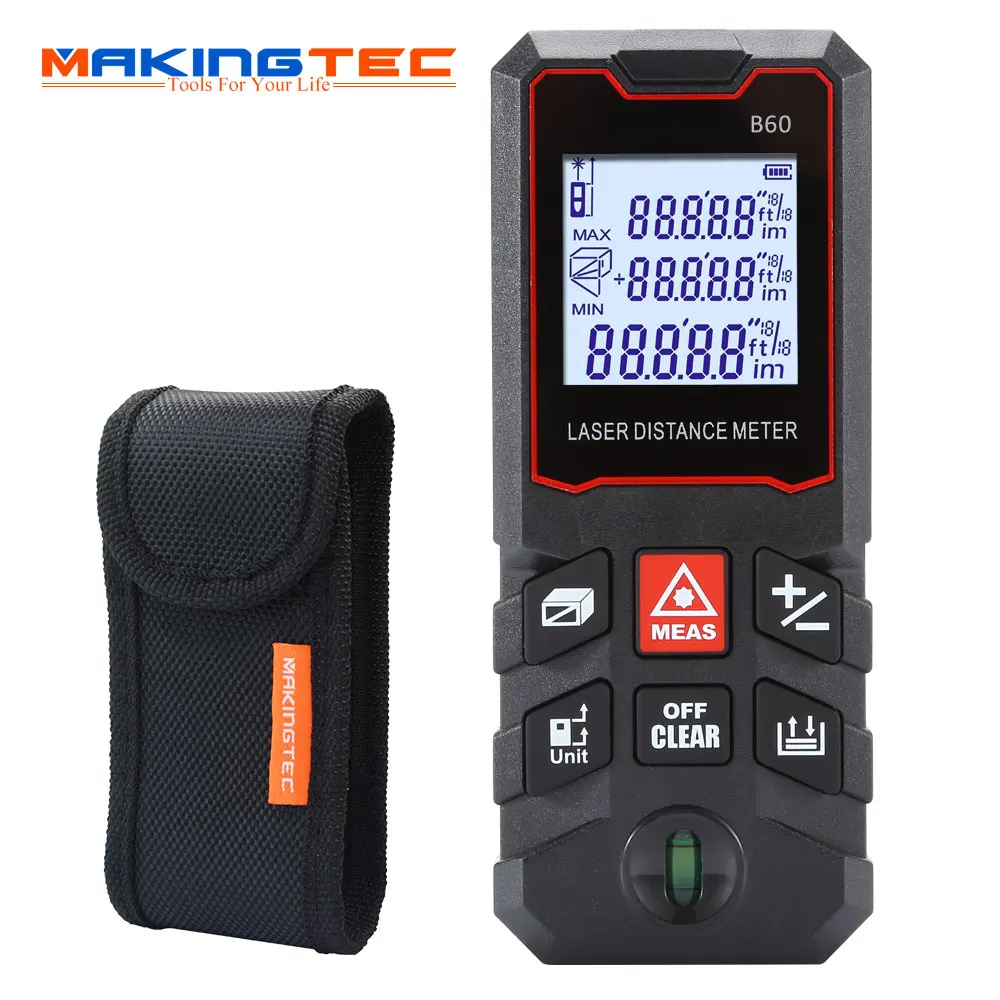 MAKINGTEC Laser Distance Meter 100m Laser Tape Measure Electronic Roulette Digital Measuring Tape Laser Rangefinder with Angle