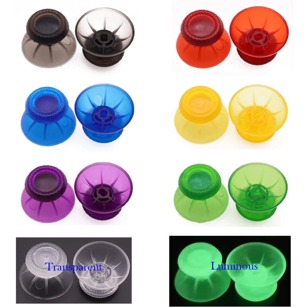 2pcs For Sony PS5 ps5 Controller Thumbstick Cover Transparent Clear 3D Analog Joystick Stick Module Mushroom Cap