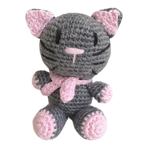 Amigurumi Hand-Knitted Toy Cat Miniş 15 Cm