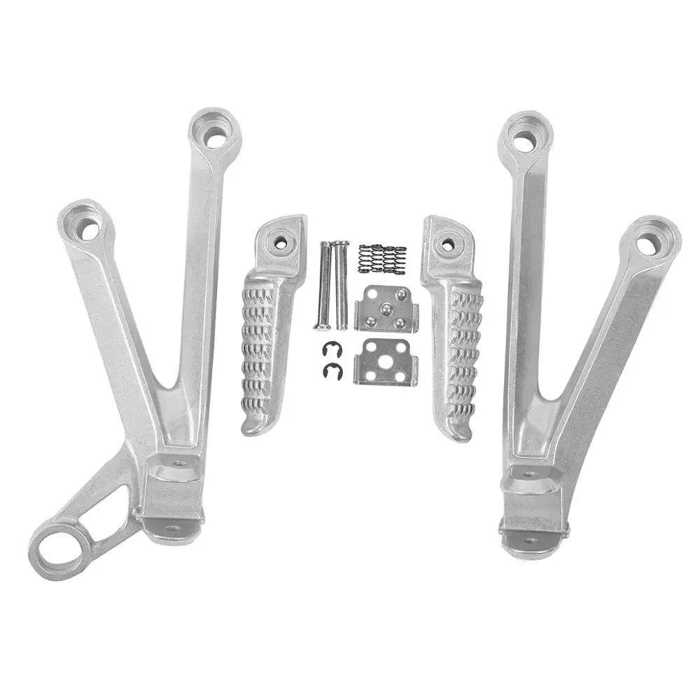 Motorcycle Passenger Foot Pegs Footrest Brackets Set For Kawasaki Ninja ZX10R 2004-2005