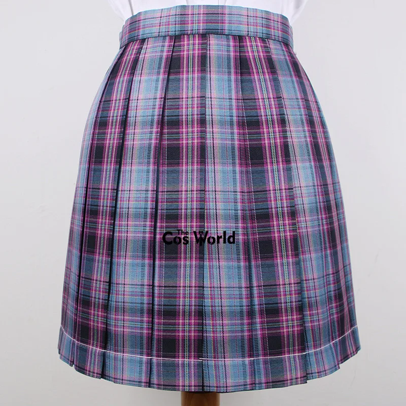 [Allstar Girls] Girl's Summer High Waist Pleated Skirts Plaid Skirts Women Dress For JK School Uniform Students Cloths