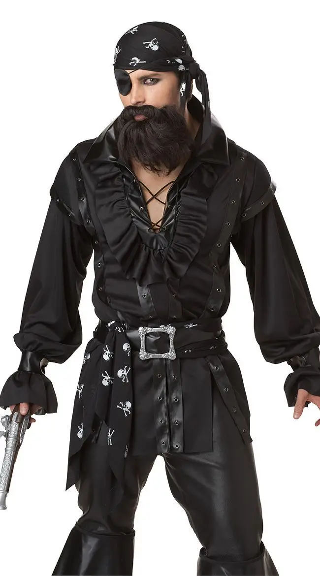 Jack Sparrow Pirate Costume Adult Cosplay Fancy Dress Carnival Captain Pirates Caribbean Halloween Party Costume