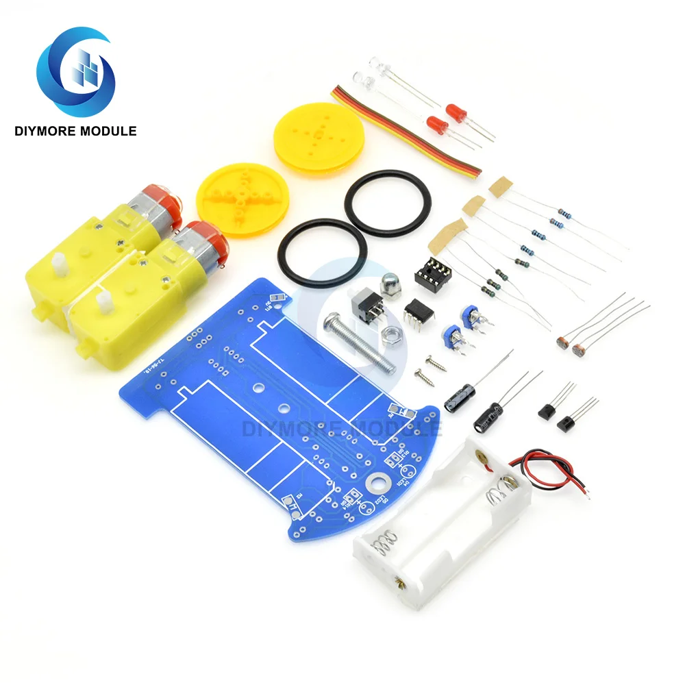 D2-1 Smart Robot Car Kits Intelligent Tracking Line Car Photosensitive Robot DIY Kit Patrol Automobile Parts DIY Electronic Toy